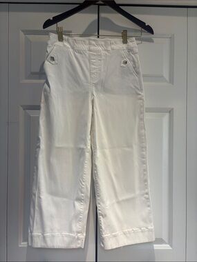 SPANX White Womens Chino-Style Cropped Pants